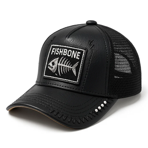 מותאם אישית רטרו camo trucker רשת כובע תיקון 5 לוח 112 סגנון באיכות גבוהה עור לוגו חיה טריגר - Product Image 2