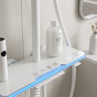 Système de douche intelligent en alliage d'aluminium moderne avec affichage numérique, touches piano et cascade, et affichage LED de la température