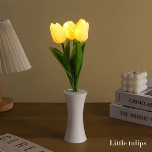 April International Warm White <b>Indoor</b> Bedroom Night <b>Light</b> Battery Operated Decorative Potted Plant Simulation <b>Lantern</b> Flower - Product Image 2
