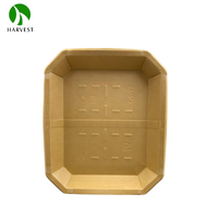 Harvest-SY SY-2.5CB Série de barquettes rectangulaires jetables en papier kraft blanc à motif grain de bois, biodégradables et compatibles micro-ondes
