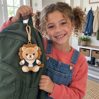 Porte-clés en peluche personnalisé OEM ODM, adorable lion animal, breloques pour sac, pour usage quotidien, vente en gros, jouet en peluche lion