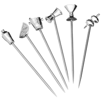 Brochettes de Cocktail réutilisables en acier inoxydable, Martini, fruits, Olive, cure-dents, garniture de Bar, pics à Cocktail en métal, Design personnalisé