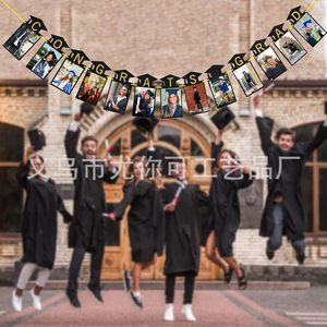 Graduation Photo <b>Banner</b> Letter Flag Black Diy Customized Party Decoration For Graduation Celebration - Product Image 3