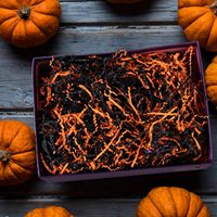 1 LB de confettis noirs et oranges avec citrouilles et fantômes, papier froissé pour emballage cadeau, décorations d'Halloween