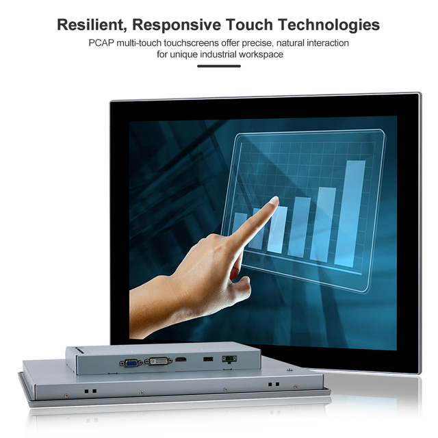 17 Inch Industrial True-flat PCAP Touch Monitor IP66 for Process Control and Industrial Workstation Applications
