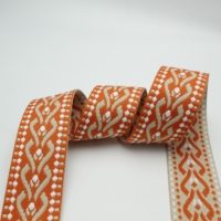 Sangle Jacquard en Polyester/Nylon de Qualité Industrielle Écologique à Motif Chevron, Personnalisable avec Logo Rayé/Fleur pour Marques