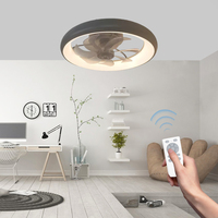 Ventilateur de plafond contemporain avec lustre de 480 mm, doté d'une télécommande intelligente, d'un moteur DC à 6 vitesses et d'une éclairage LED pour les maisons modernes