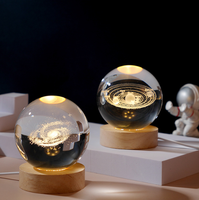 Veilleuse LED boule de cristal 3D Newish avec lumière changeante de couleur de boule lumineuse amovible pour adolescents garçons filles