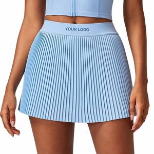 Women Solid Pleated <strong>Skirt</strong> <strong>Full</strong> <strong>Length</strong> Nylon Spandex Breathable Sports <strong>Skirt</strong> with Built-in Safety Shorts for Golf Tennis Running - Product Image 1