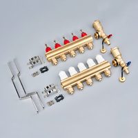 Home Heating System Copper Brass Intelligent Manifold with Flow Meter
