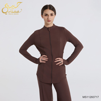 Ensemble de sport 2 pièces pour femmes musulmanes, vêtements de sport modestes, haut à manches longues entièrement zippé, pantalon large, tenue de yoga et de gym, logo personnalisé