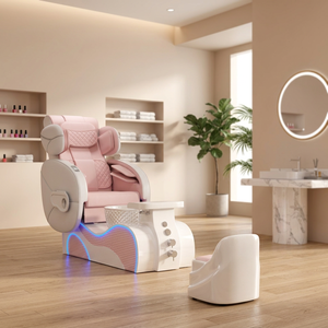 Fauteuil de pédicure moderne en cuir PU pour salon de beauté, avec bassin, USB et système audio intégré - Product Image 1