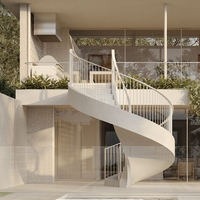 Escalier en spirale extérieur en acier enduit de poudre durable pour une utilisation par tous les temps