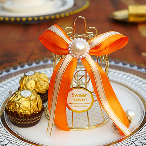Mini cage à oiseaux en métal Boîte d'emballage de bonbons Creative Iron Dragee Container Wedding Companion Chocolate candy Gift Box - Product Image 5