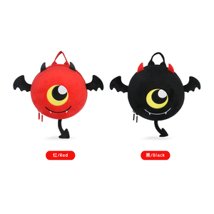 SUPERCUTE Wholesale Children babies demon bag, 3D plush cartoon kids eyes horns little Devil backpack - Product Image 3