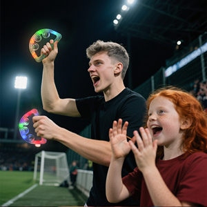 Ánh sáng lên âm nhạc nhấp nháy Tambourine cầm tay Bộ gõ Glow Tambourine cho buổi hòa nhạc led Hand <span class=keywords><strong>Flash</strong></span> chuông - Product Image 3