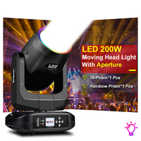 SHTX - Lo Último en Luces Móviles LED de 200W para DJ, Discotecas, Fiestas, Bodas y Escenarios, con Anillo LED, Luz Móvil de 200 Vatios para Escenario