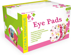 แผ่นปิดตาเด็ก - ลายเด็กผู้หญิงแสนสนุก - 90 ชิ้น ปราศจากน้ำยาง ผลิตจากผ้าฝ้ายปลอดสารก่อภูมิแพ้ สำหรับอาการตาขี้เกียจและตาโก่ง - Product Image 1