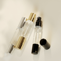 Eric Bouteille à bille de pulvérisation à double tête transparente de haute qualité Bouteille cosmétique échantillon de parfum en verre de 10ml Bouteille vide sous-emballée