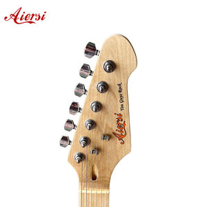 Gitar Listrik Custom Grosir Warna Kuning 6 Senar Kayu Solid dan Fretboard Maple OEM ODM Harga Murah Alat Musik - Product Image 6