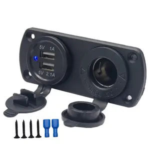 12V Car Cigarette Lighter Dual USB Car Charger Adapter Charger Digital Display Voltmeter For Car Boat RVs
