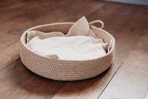 Handmade woven wicker cat <b>dog</b> <b>sofa</b> rattan pet furniture straw pet <b>bed</b> - Product Image 6