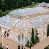 Villa Solarium en Fer Forgé et Verre, Galvanisé à Chaud, Anti-Rouille, Taille Personnalisée, Structure Extérieure