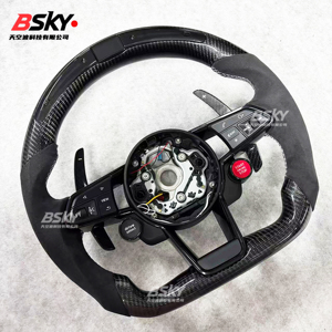 Volant en fibre de carbone LED personnalisé adapté aux <span class=keywords><strong>Audi</strong></span> A3 8V A6 C7 S3 A5 A4 B8 B9 Q7 Q5 RS3 A7 TT S8 Q8 S4 A8 RS7 S5 S6 S7 - Product Image 6