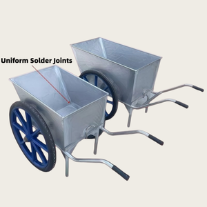 Carrello per Alimentazione in Acciaio Resistente, Grande Capacità, Ruote Blu con Raggi, Pneumatici in Gomma Piena per Alimentazione in Fattoria - Product Image 6