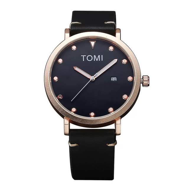 TOMI T074  Brand Fashion New Simple Quartz Watch Leather Belt Men's Watch Waterproof Date Watch With Box Relojes Para Hombres
