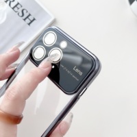 Nouveau grand objectif Transparent coque de téléphone Pc couverture rigide électrolytique Tpu cadre caméra lentille Protection pour Iphone 12 13 14 Pro Max