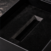 Boîtes rigides de luxe en carton, logo personnalisé, boîtes noires pour flacons, fermeture magnétique, boîte cadeau avec doublure en éponge