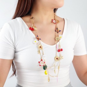 <span class=keywords><strong>Collana</strong></span> con Ciondolo Bohémien alla Moda in Lega con Motivi <span class=keywords><strong>di</strong></span> Pesci, Foglie, <span class=keywords><strong>Fiori</strong></span>, Ciliegie e <span class=keywords><strong>Margherite</strong></span> - Product Image 2
