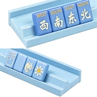 Estante de madera de alto brillo para Mahjong americano con empujador de Mahjong de borde recto