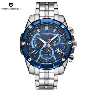 Reloj cronógrafo para hombre Berjani, correa de acero inoxidable, resistente al agua hasta 30M, reloj deportivo multifuncional de cuarzo PD-3311 - Product Image 5
