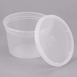 Microwave Transparent Plastic Disposable PP Noodle Deli Bowl Soup Container With Lid