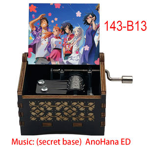 Caja de música con manivela de madera con Base secreta Anime la flor que vimos ese día película lindo recuerdo especial amigos regalos de navidad - Product Image 3