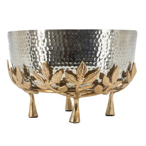 ชามใส่ผลไม้โลหะแบบทันสมัย,เงินพร้อมกับงานแฟนซีชามเสิร์ฟทรงกลมพร้อมขาตั้งโลหะสีทองโลหะทันสมัยสำหรับตกแต่งบ้าน - Product Image 1