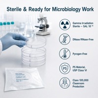 Boîte de Pétri stérile à 3 compartiments de 90 mm en PS avec couvercle, irradiée au gamma, pour usage en laboratoire de microbiologie