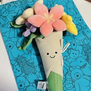 دمية جيليكات البريطانية من جي سي على شكل باقة زهور، هدية للفتيات، نباتات، هدية عيد الحب والزفاف، دمية قطيفة - Product Image 1