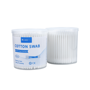 Bâtonnets d'oreille en coton biodégradable écologiques 200 pièces/boîte Tête ronde coton-tige coton-tige avec boîte ronde - Product Image 2