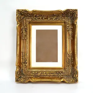 12x16 Inch Antique Gold Baroque Style Ornate Wood Luxury Painting Picture Frame With Glass And 11x14 Or 8x10 Inch Matboard