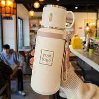 Nouvelle tasse isotherme à double paroi en acier inoxydable 304, design moderne et minimaliste, avec infuseur à thé, petite tasse créative avec couvercle, bouteille d'eau
