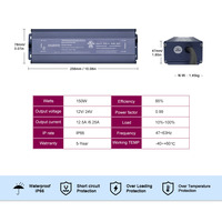Transformateur de driver de bande LED Triac 150W dimmable HPF pour éclairage LED 12V 24V 36V 48V, transfert d'énergie AC-DC isolé, en plastique