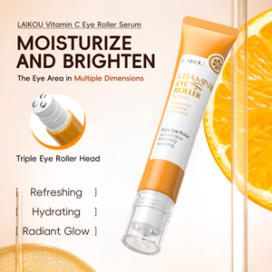 Sérum pour les yeux anti-âge LAIKOU 20g à la vitamine C avec applicateur à bille pour les cernes, les rides et les ridules, éliminateur de poches sous les yeux - Product Image 3
