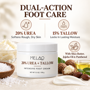 Crema per Piedi OEM all'Urea 20% e Sebo 3.5oz, Trattamento Intensivo <span class=keywords><strong>con</strong></span> Burro di Karité, Olio di Jojoba e Pantenolo, Ammorbidisce <span class=keywords><strong>Talloni</strong></span> Ruvidi e Secchi - Product Image 3