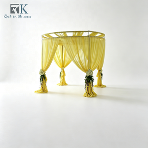 Structure de toile de fond portable pour mariage, support télescopique pour rideaux et tentures, pour utilisation en extérieur et en intérieur - Product Image 1