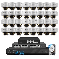 Système de caméra NVR 4COVR 32 canaux, 32 caméras IP PoE 5MP, détection faciale IA, couleur intégrale, audio bidirectionnel, surveillance professionnelle