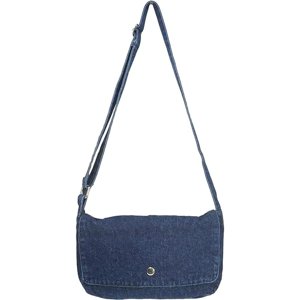 Denim Hobo kılıfı rahat tarzı hafif klasik ayarlanabilir seyahat Shopper çanta 11 inç Retro omuz çantası askılı çanta