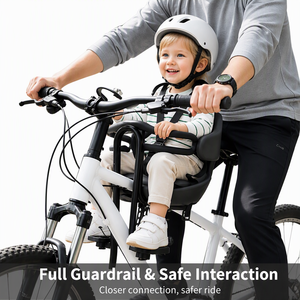 Asiento de seguridad frontal Universal para <span class=keywords><strong>bicicleta</strong></span>, asiento de <span class=keywords><strong>bicicleta</strong></span> de acero ultraligero con reposabrazos, portabebés <span class=keywords><strong>plegable</strong></span> para <span class=keywords><strong>bicicleta</strong></span> de montaña y carretera - Product Image 1